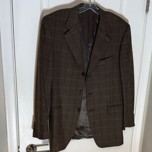 Canali Dark Brown Plaid Blazer